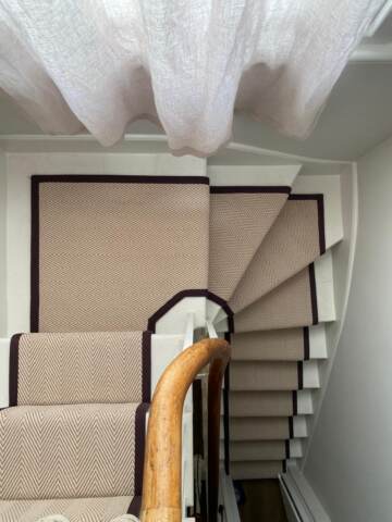 Fibre Carpets Re-Vive Wool-Look Chevron Teak installation_6