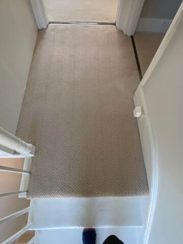 Fibre Carpets Re-Vive Wool-Look Chevron Teak installation_7