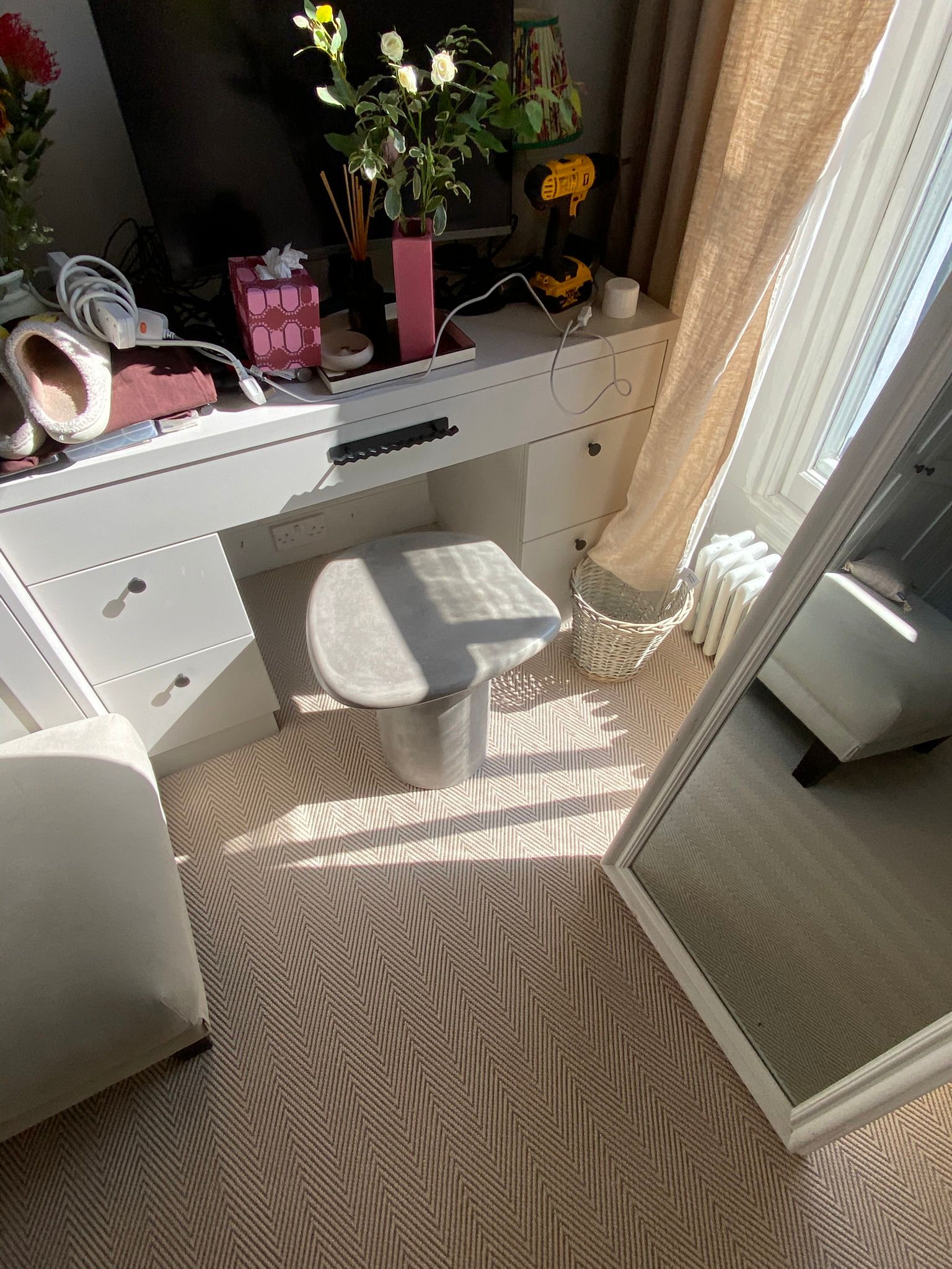 Fibre Carpets Re-Vive Wool-Look Chevron Teak installation_8