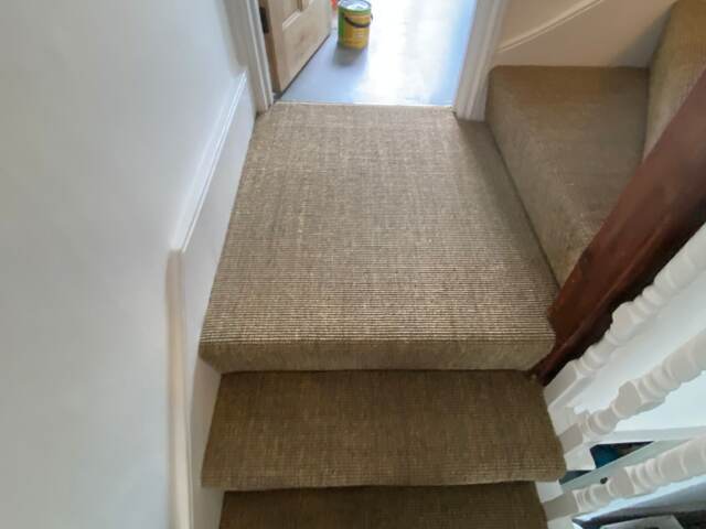 Fibre Carpets Sisal Boucle Cumin installation in Clapham