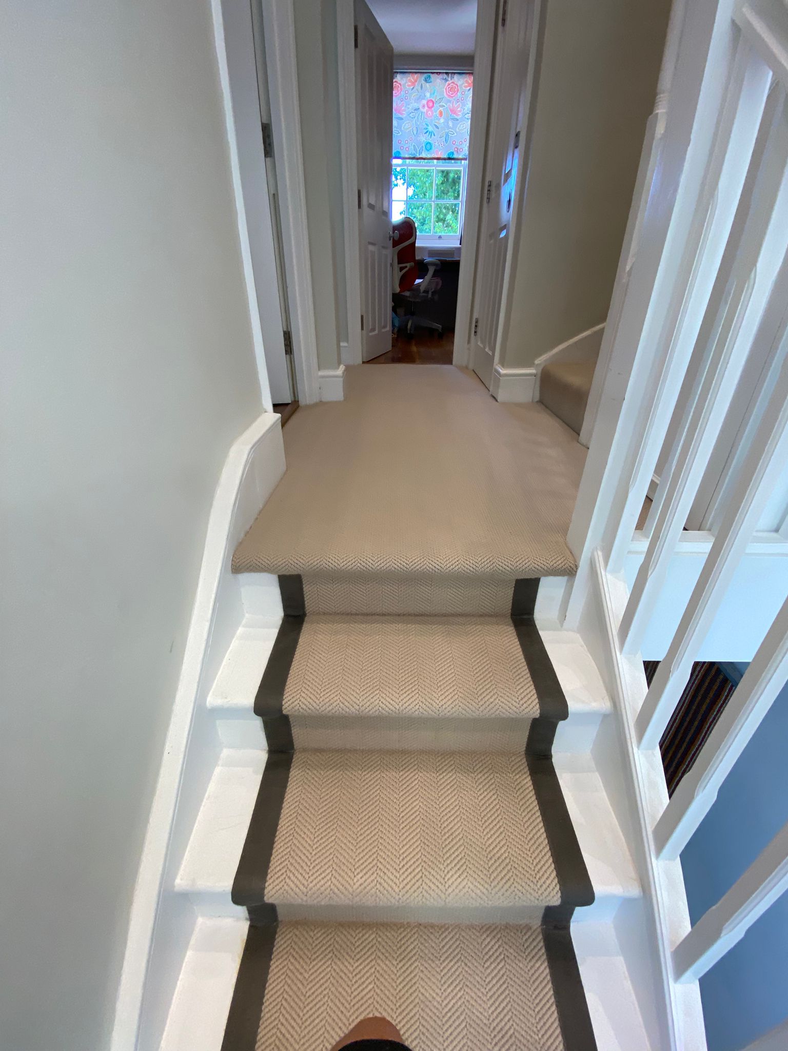 Fibre Carpets Wool Herringbone Woburn carpet installation_2