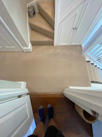 Fibre Carpets Wool Herringbone Woburn carpet installation_3