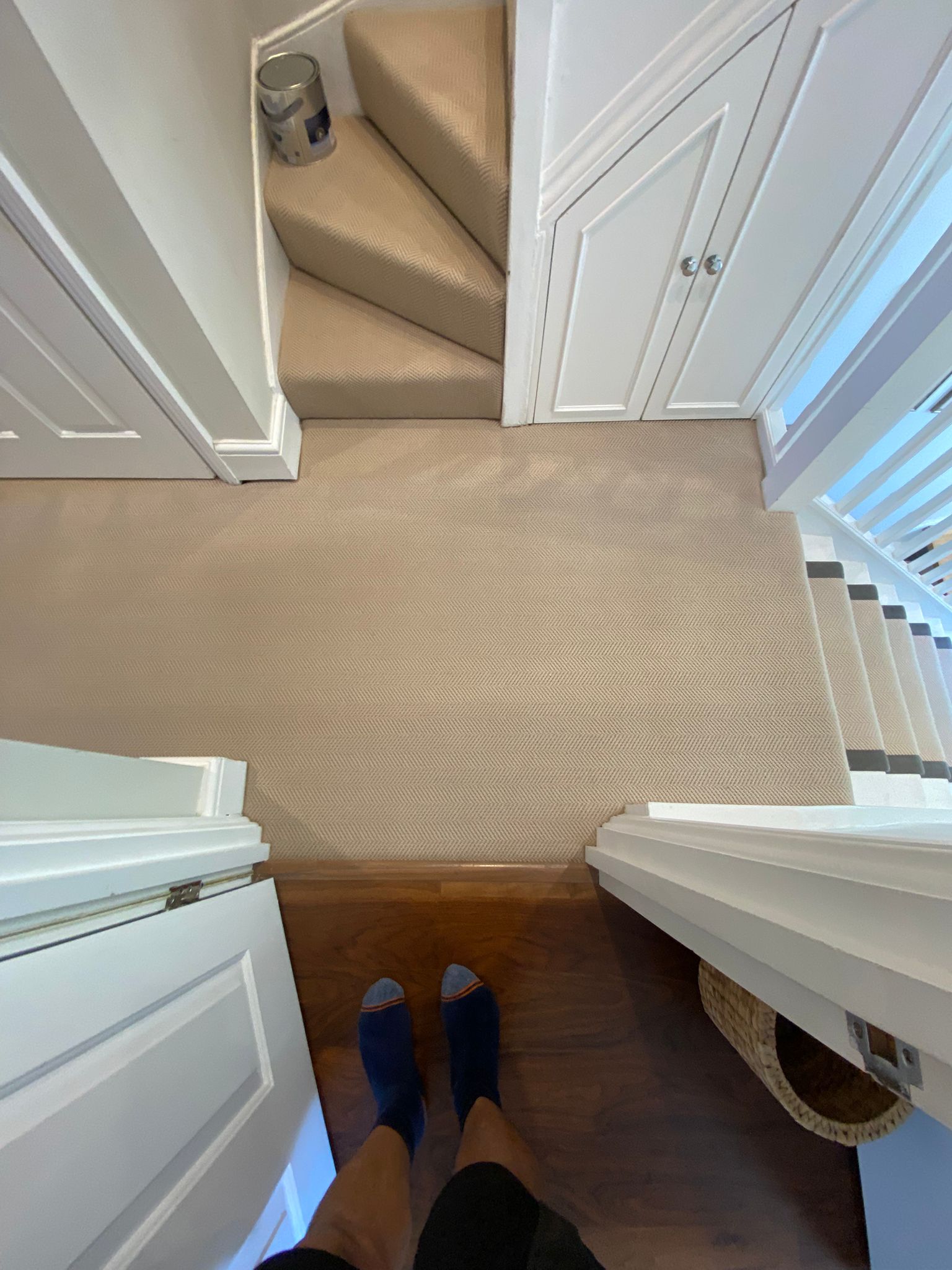 Fibre Carpets Wool Herringbone Woburn carpet installation_3