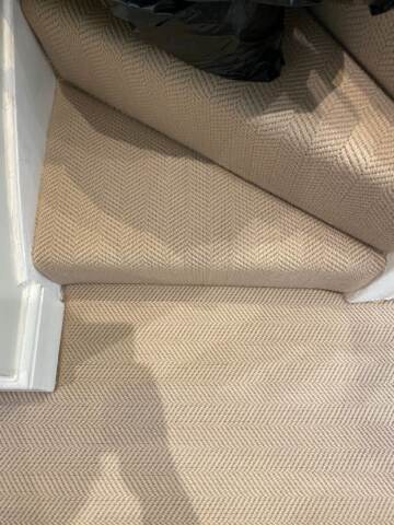 Fibre Carpets Wool Herringbone Woburn carpet installation_5