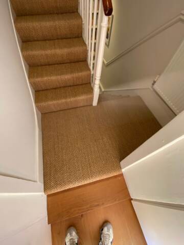 Kersaint Cobb Sisal Tigers Eye Amber carpet installation_2