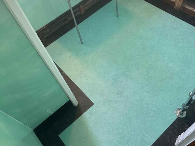 Marmoleum Black 2939 installation in Islington