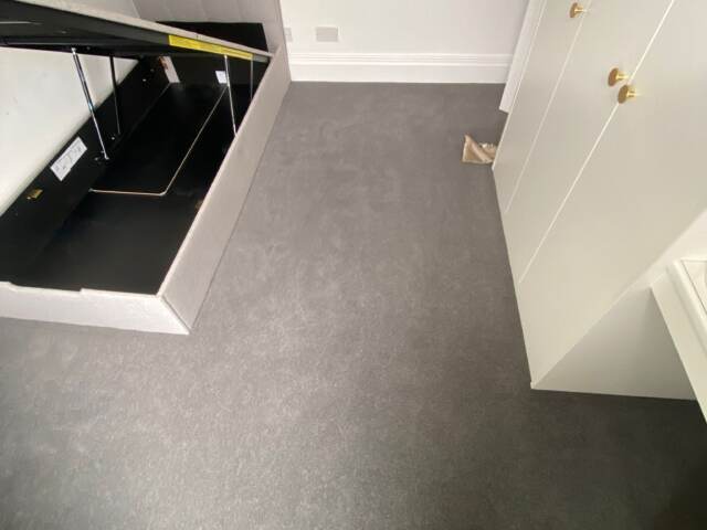 Hugh Mackay Carpets Durham Twist Elements Pencil Point installation in Canary Wharf