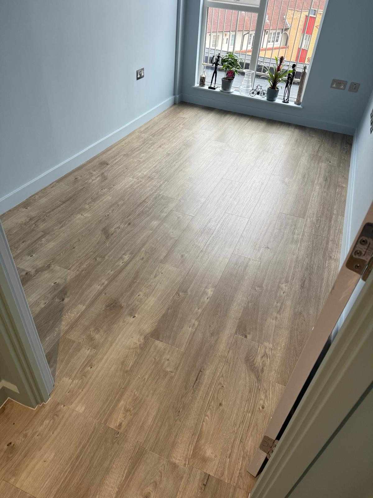 Amtico spacia sun bleached oak installation in Islington