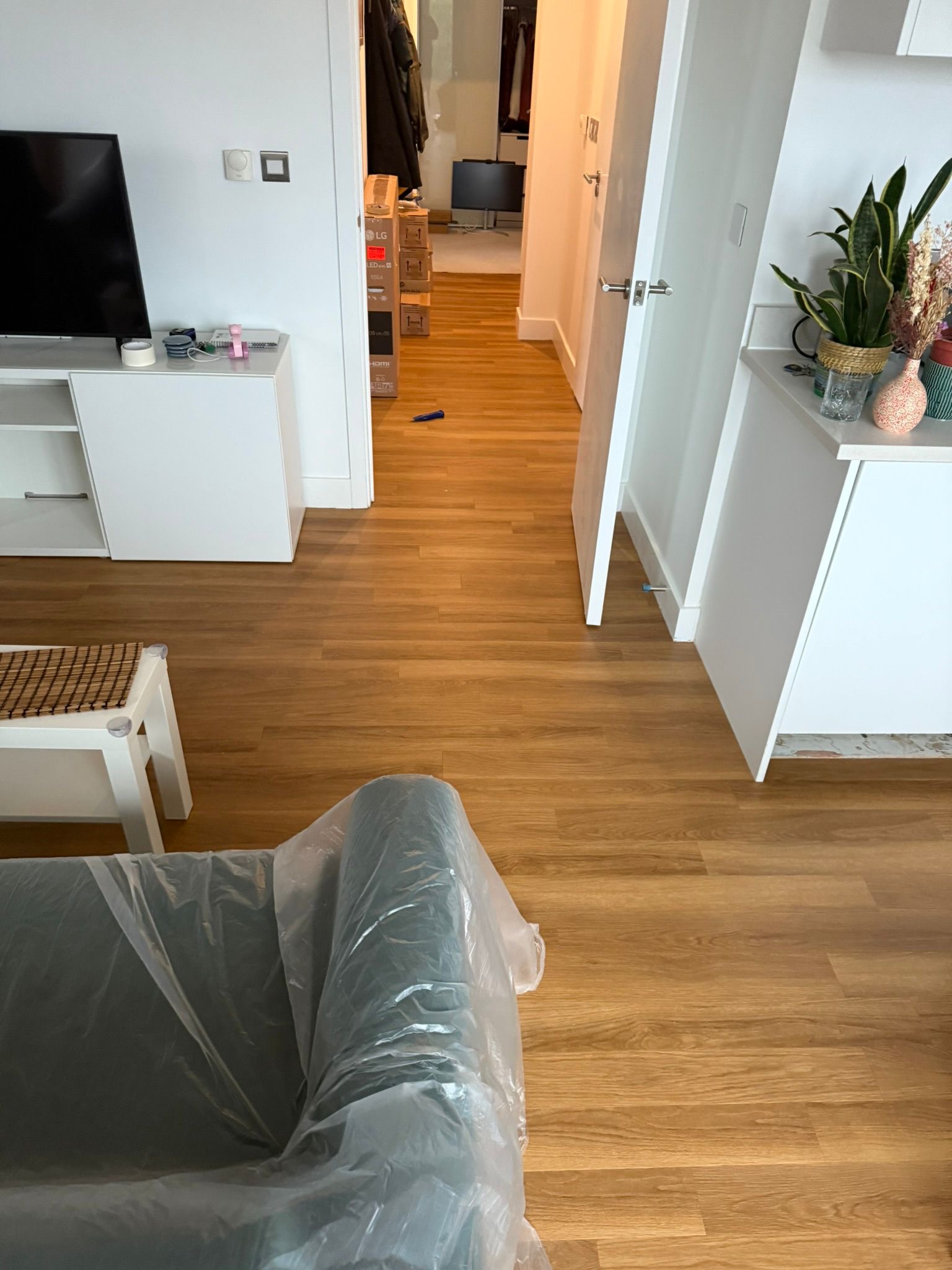 Amtico spacia honey oak installation in Bethnal Green