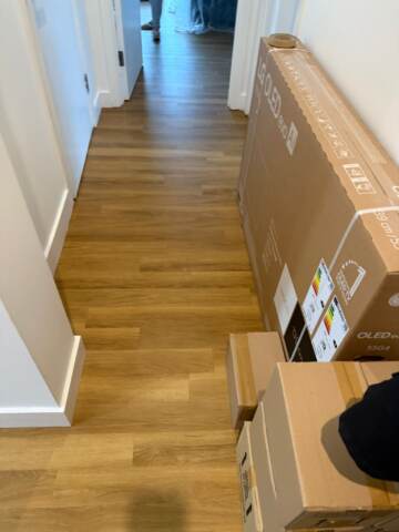 Amtico spacia honey oak installation in Bethnal Green