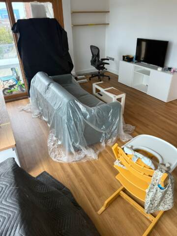 Amtico spacia honey oak installation in Bethnal Green