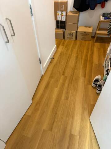 Amtico spacia honey oak installation in Bethnal Green