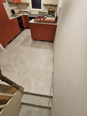 Amtico signature waterloo concrete installation in hackney