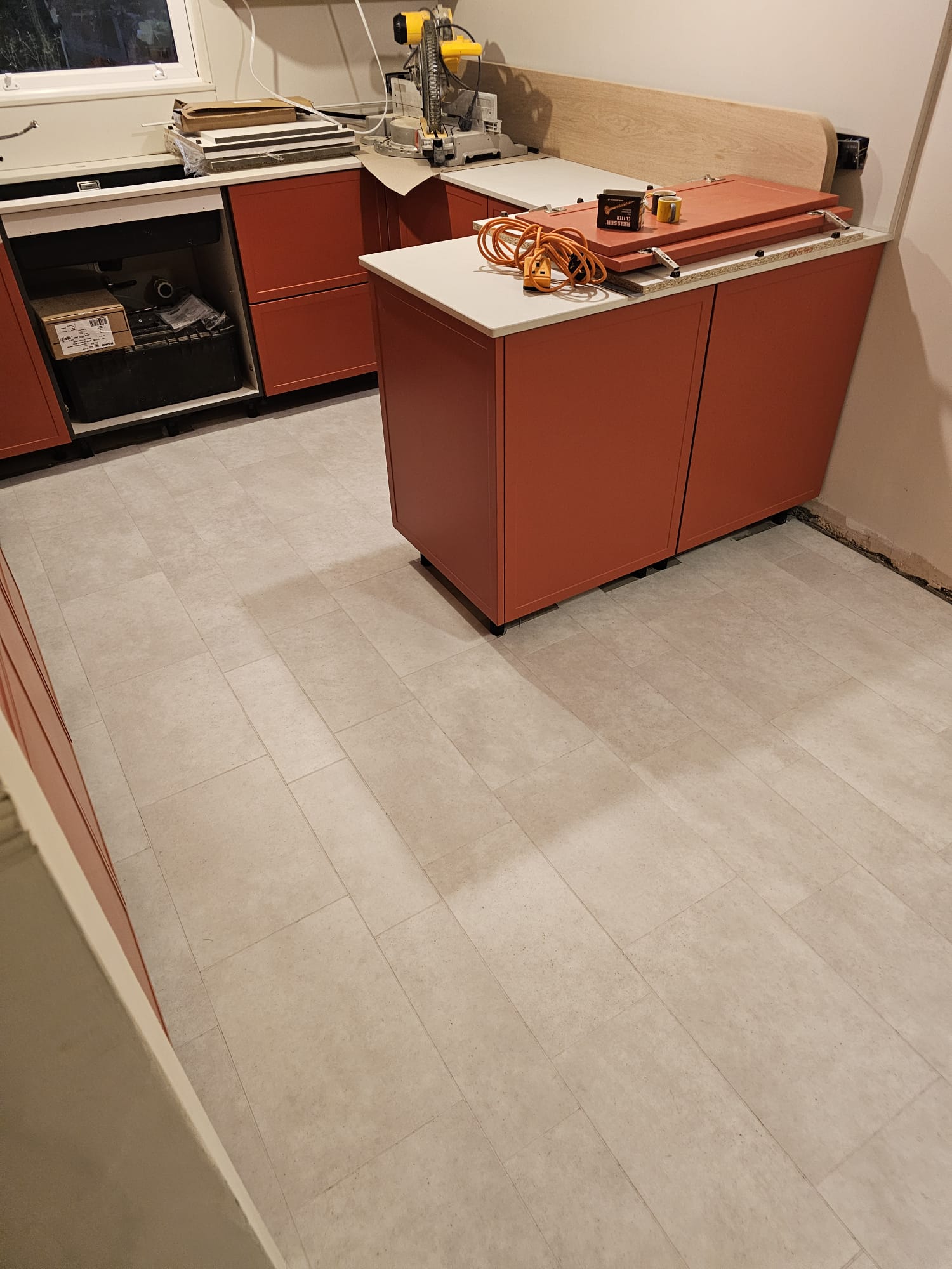 Amtico signature waterloo concrete installation in hackney