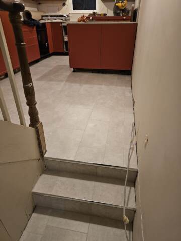 Amtico signature waterloo concrete installation in hackney