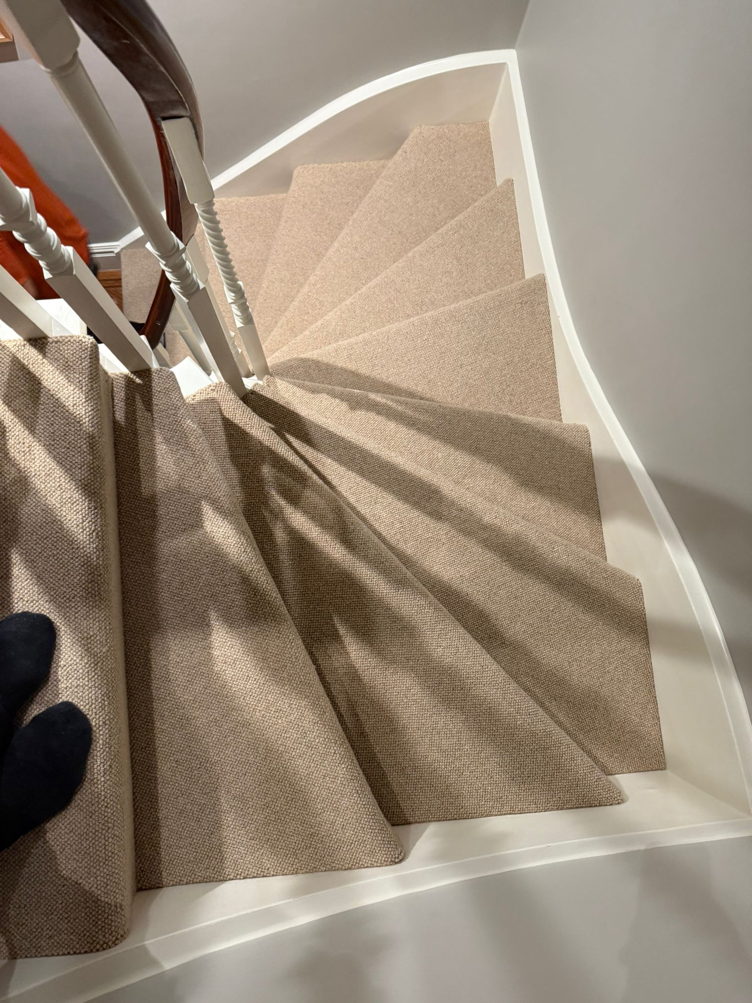 Cormar carpets fairisle mace installation stairs in Kensington