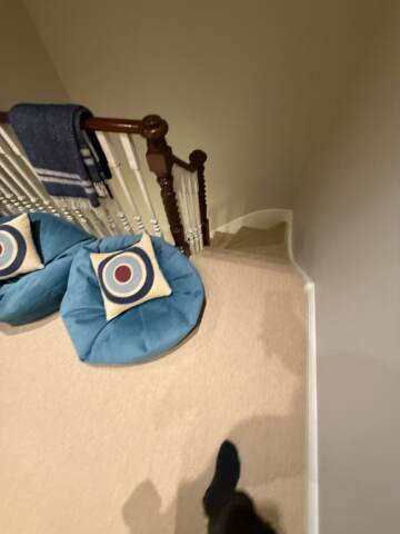 Cormar carpets fairisle mace installation stairs in Kensington