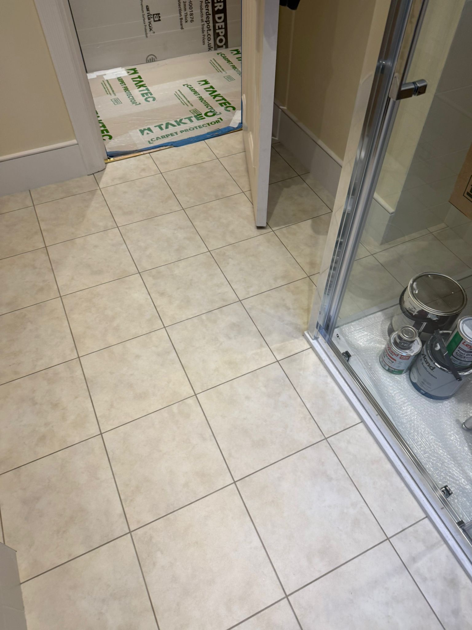 Amtico spacia limestone cool installation in Hammersmith