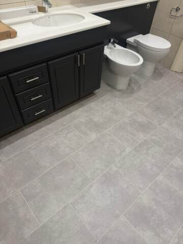 Amtico spacia plaza concrete installation in Kensington