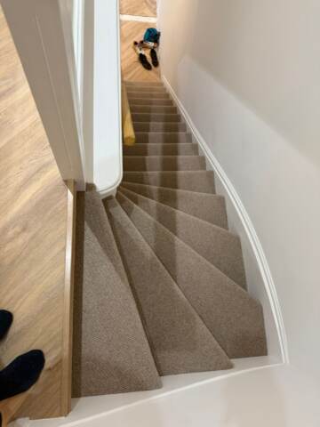 Cavalier carpets owlet screech installation fuchs stairs in Kensington