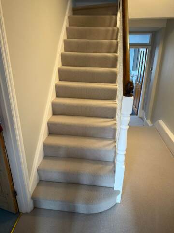 Crucial trading weather watching dawn light carpet installation in Hackney