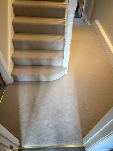 Crucial trading weather watching dawn light carpet installation in Hackney