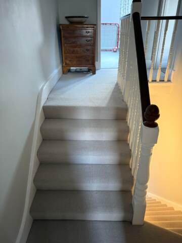 Crucial trading weather watching dawn light carpet installation in Hackney