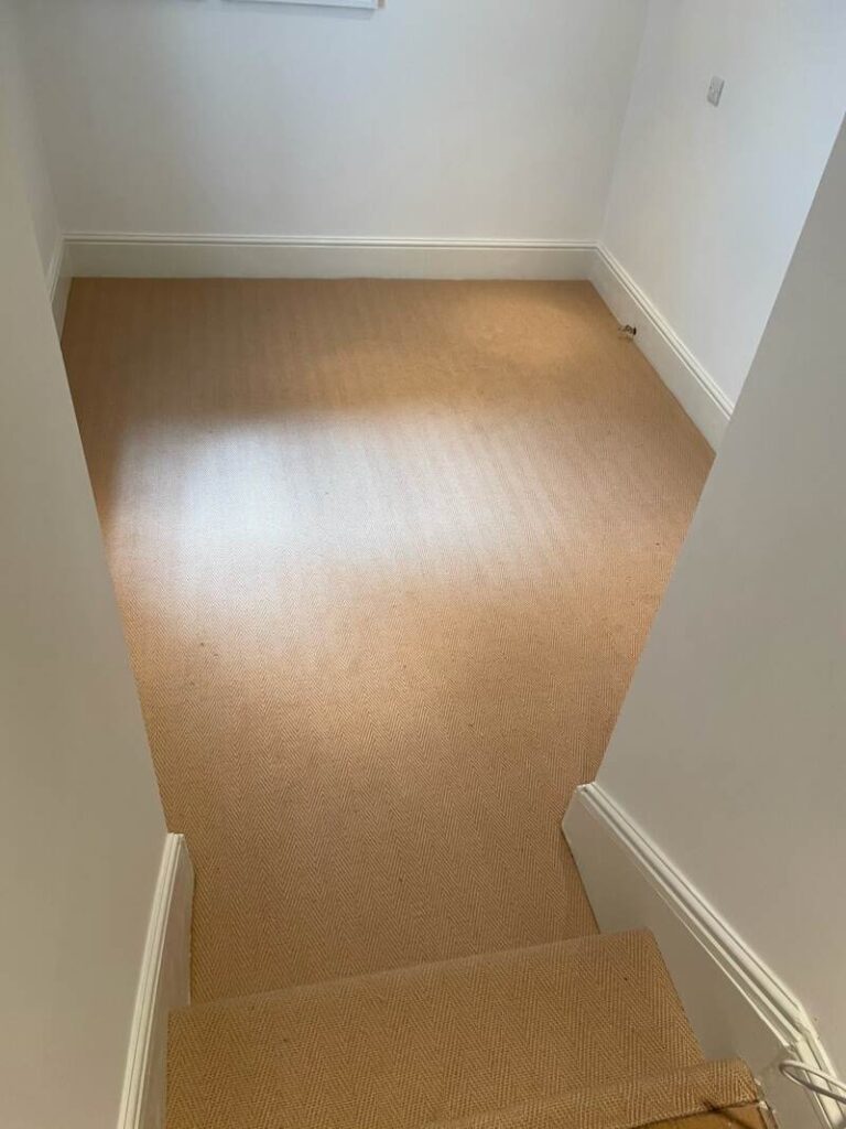 Lewis Abbott Jute Herringbone Natural Installation In Kensington - Carpet - Kensington - Residential