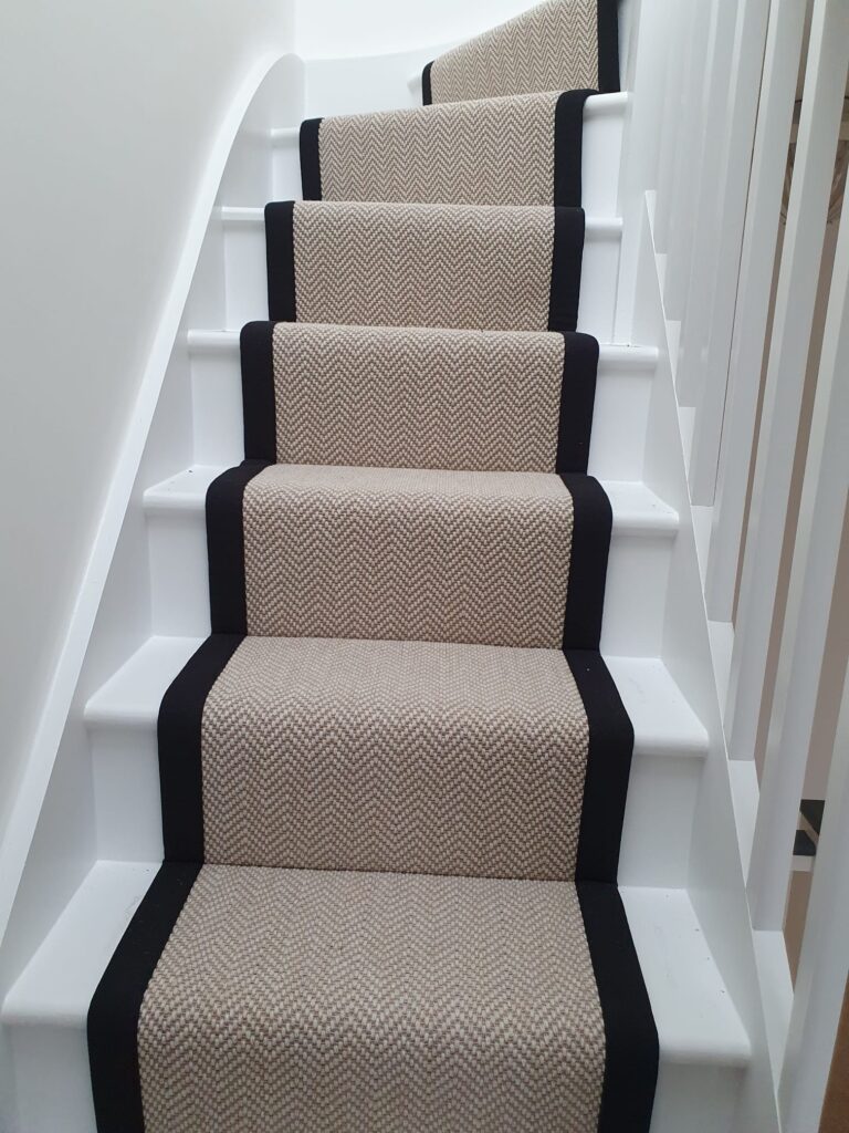 Fibre Carpets Flatweave Classic Herringbone Chalk Carpet In St John'S Wood - Carpet - St John's Wood - Residential