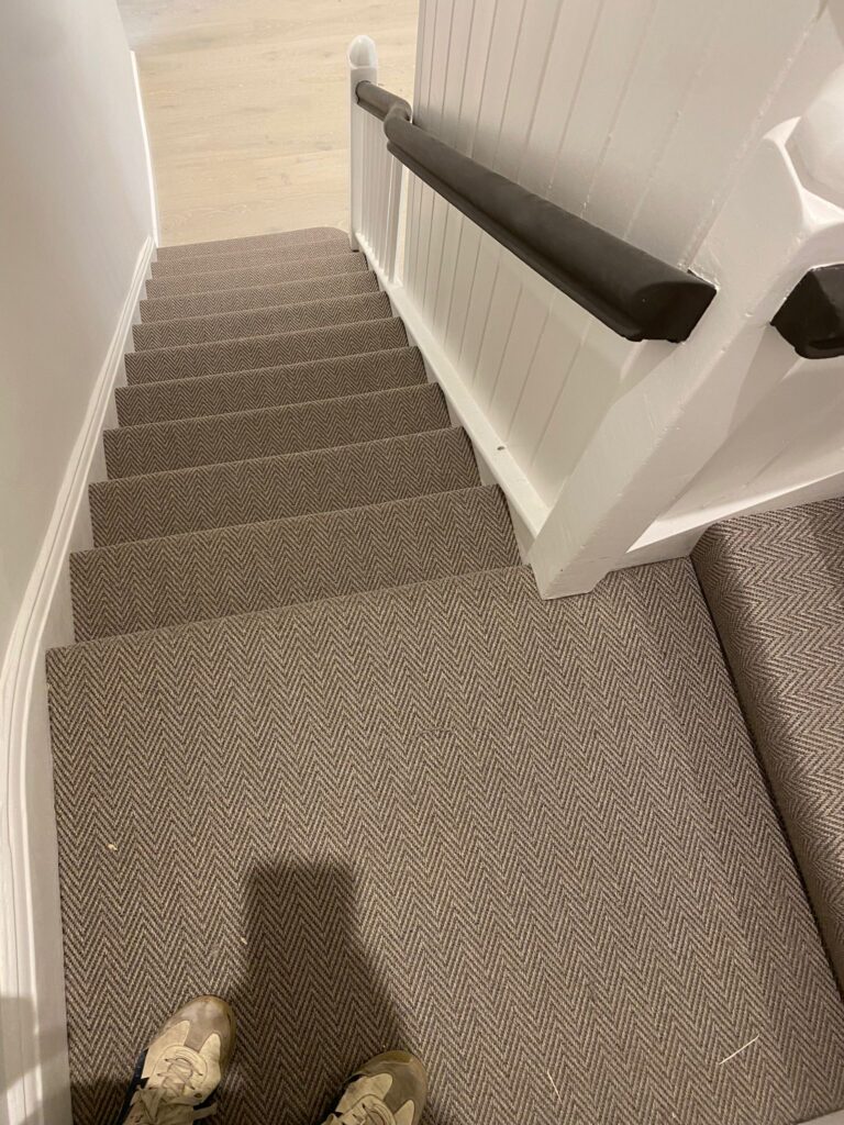 Fibre Carpets Sisal - Look Easycare Chevron Granite Installation In Putney - Carpet - Putney - Residential