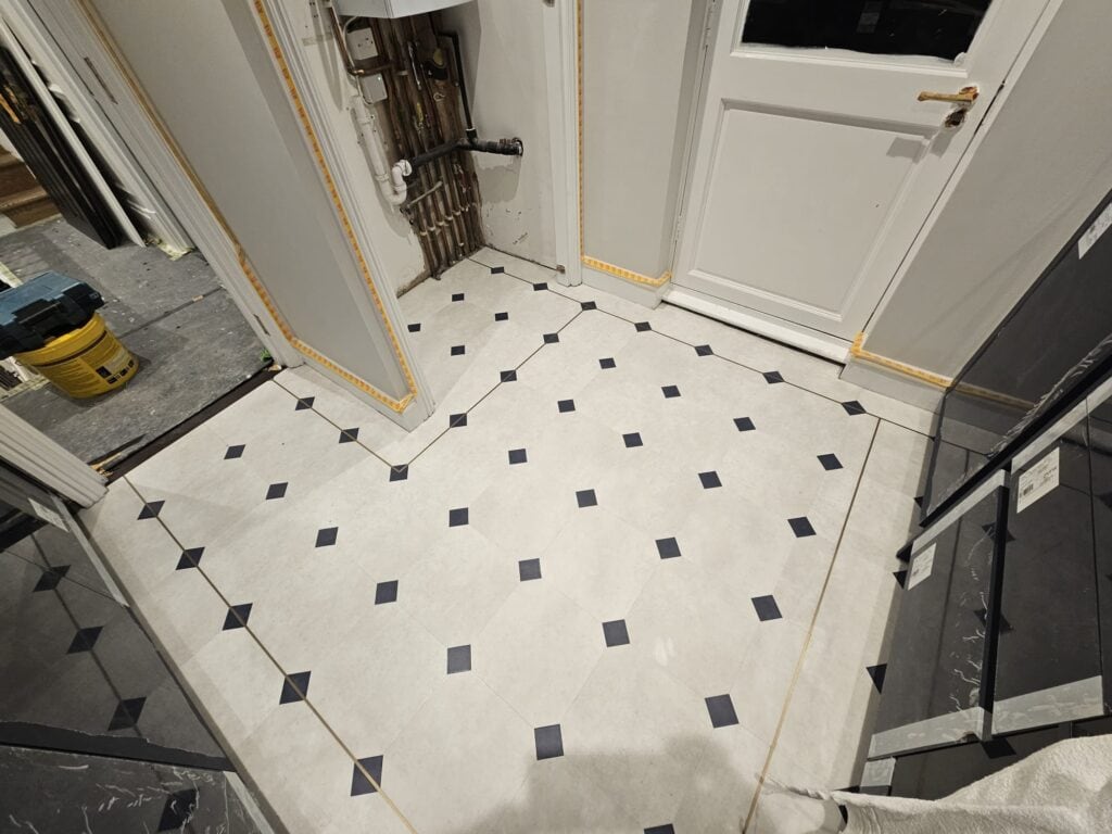 Amtico Signature Bianca Classic & Nero Classic Installation In Mayfair - Luxury Vinyl Tile (LVT) Flooring - Mayfair - Residential