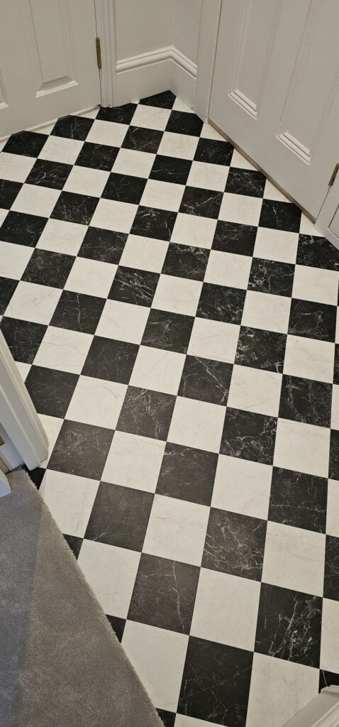 Amtico Signature Bianca Classic Marble & Nero Classic Marble Installation In Lambeth - Luxury Vinyl Tile (LVT) Flooring - Lambeth - Residential
