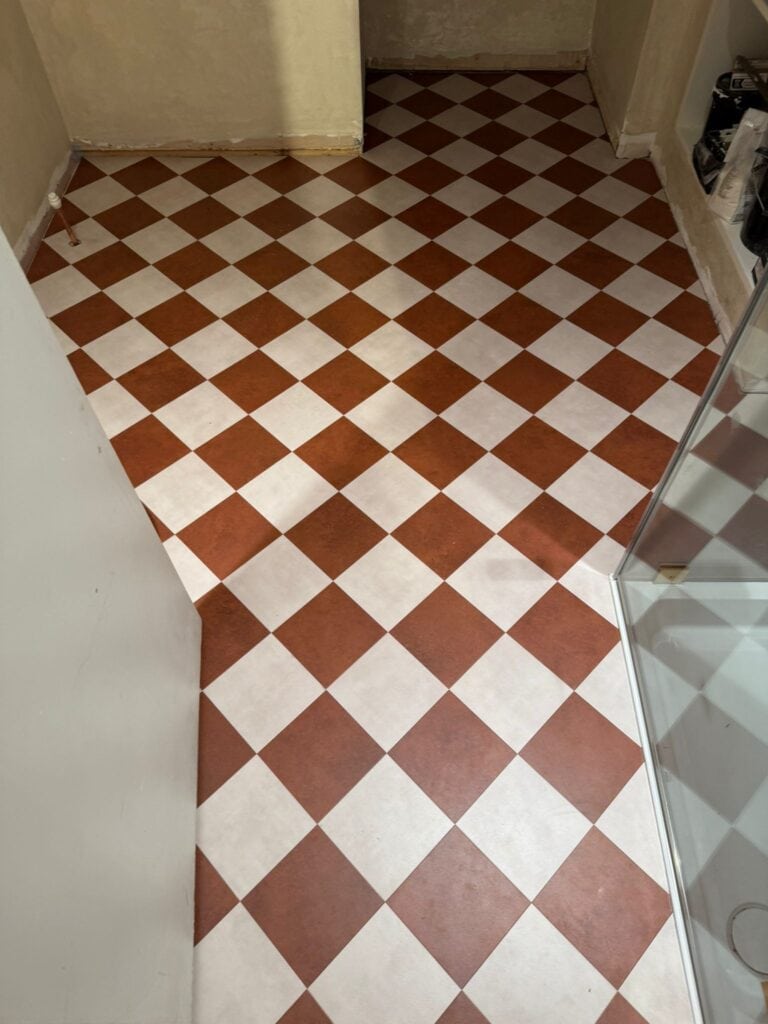 Amtico Signature Encaustic Jasper & Amtico Signature Stucco Quartz Installation In Canary Wharf - Luxury Vinyl Tile (LVT) Flooring - Canary Wharf - Residential