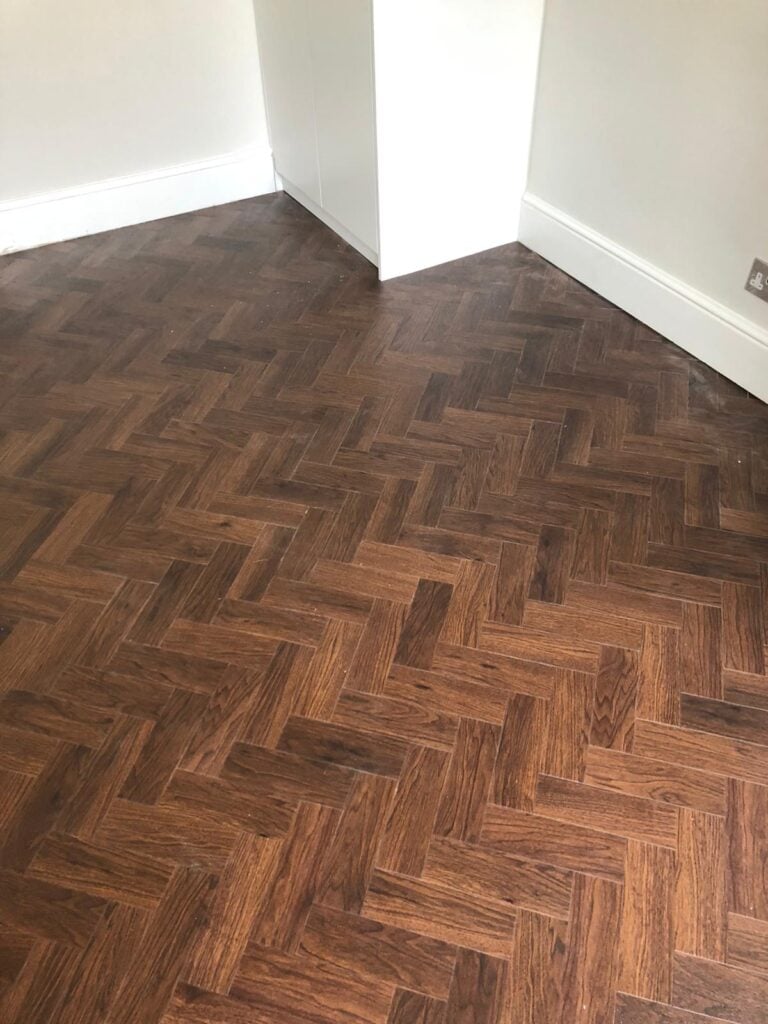 Amtico Spacia Black Walnut Parquet In Putney - Luxury Vinyl Tile (LVT) Flooring - Putney - Residential