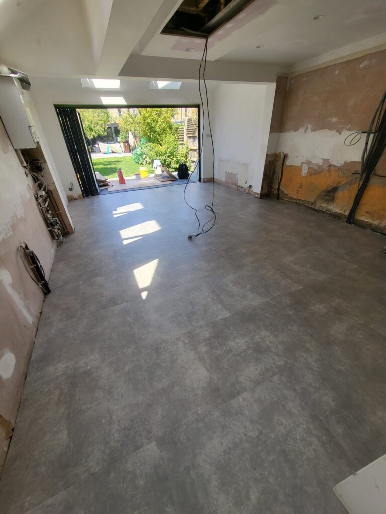Amtico Spacia Monument Concrete Installation In Shepherds Bush - Luxury Vinyl Tile (LVT) Flooring - Residential