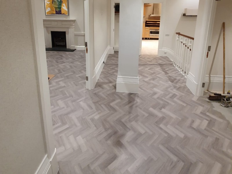 Amtico Spacia Nordic Oak In Herringbone Design To Premises - Luxury Vinyl Tile (LVT) Flooring - Camden - Residential