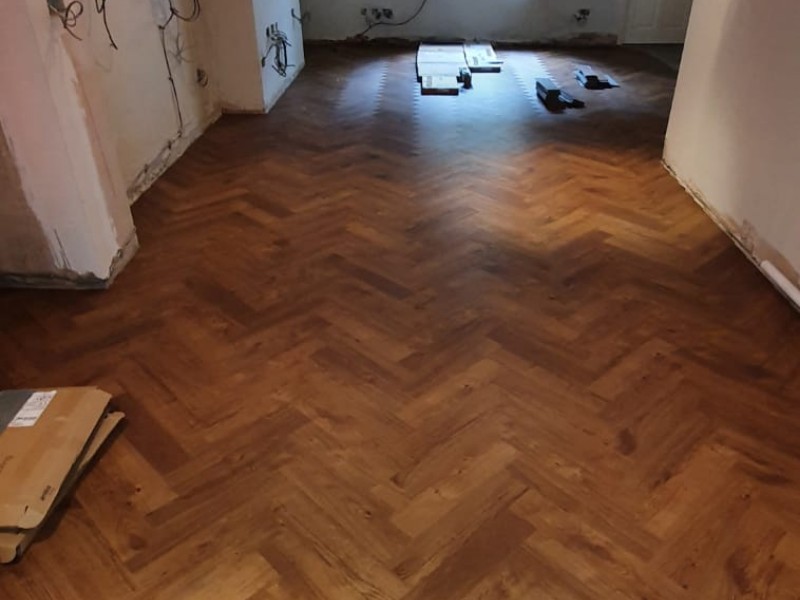 Amtico Spacia Royal Oak In Parquet Installation In Knightsbridge - Luxury Vinyl Tile (LVT) Flooring - Knightsbridge - Residential