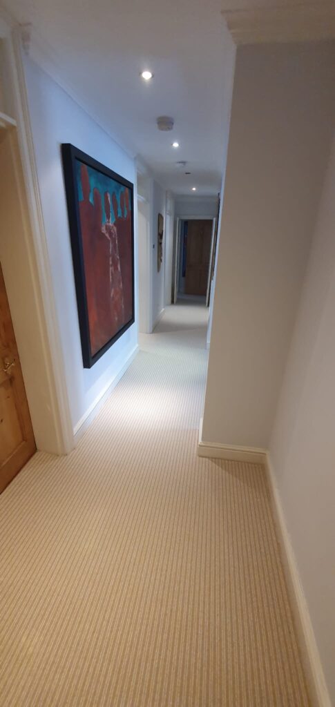 Cormar Carpets Boucle Neutrals Stripe Chelsea Chiffon Installation In Canary Wharf - Carpet - Canary Wharf - Chelsea - Residential