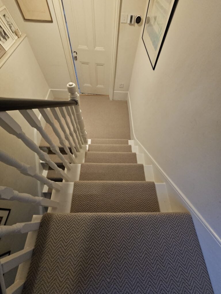 Fibre Carpets Chevron Herringbone Thatch Installation In Acton - Carpet - Acton - Residential