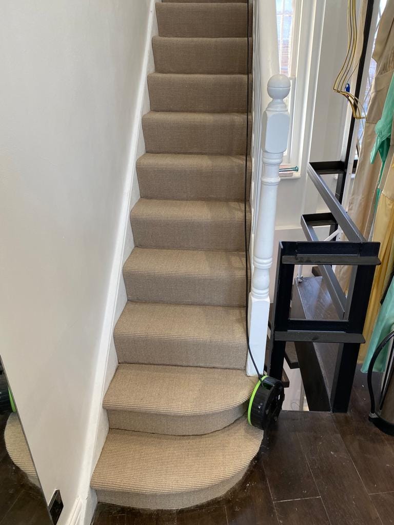 Fibre Carpets Classic Flatweave Herringbone Dapple Installation In Barnes - Carpet - Barnes - Residential