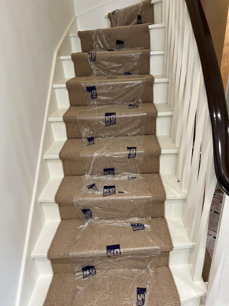 Fibre Carpets Easycare Boucle Cotswolds Installation In Canary Wharf - Carpet - Canary Wharf - Residential