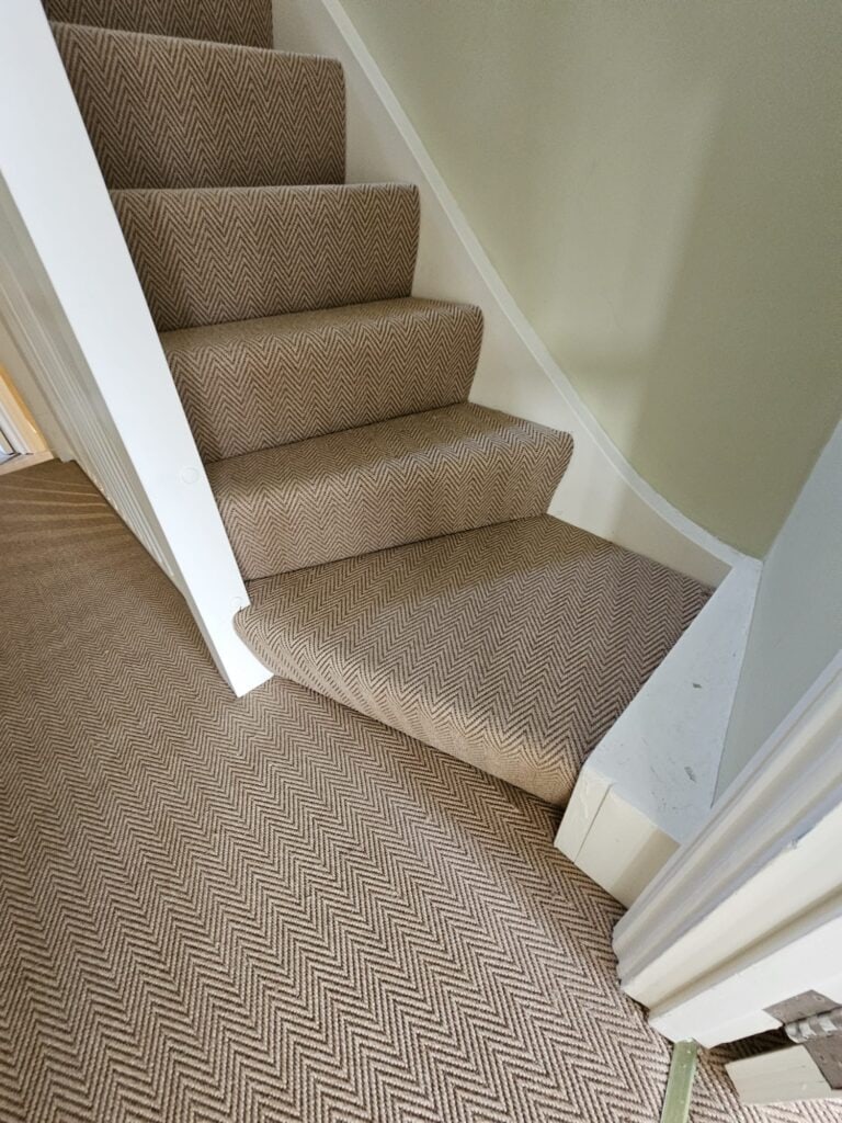 Fibre Carpets Easycare Chevron Cotswold Installation In Westminster - Carpet - Westminster - Residential