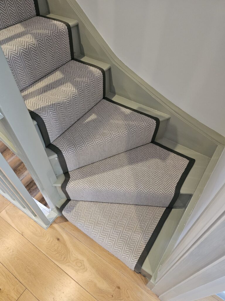 Fibre Carpets Flatweave Classics Herringbone Chalk Installation In Marylebone - Carpet - Marylebone - Residential