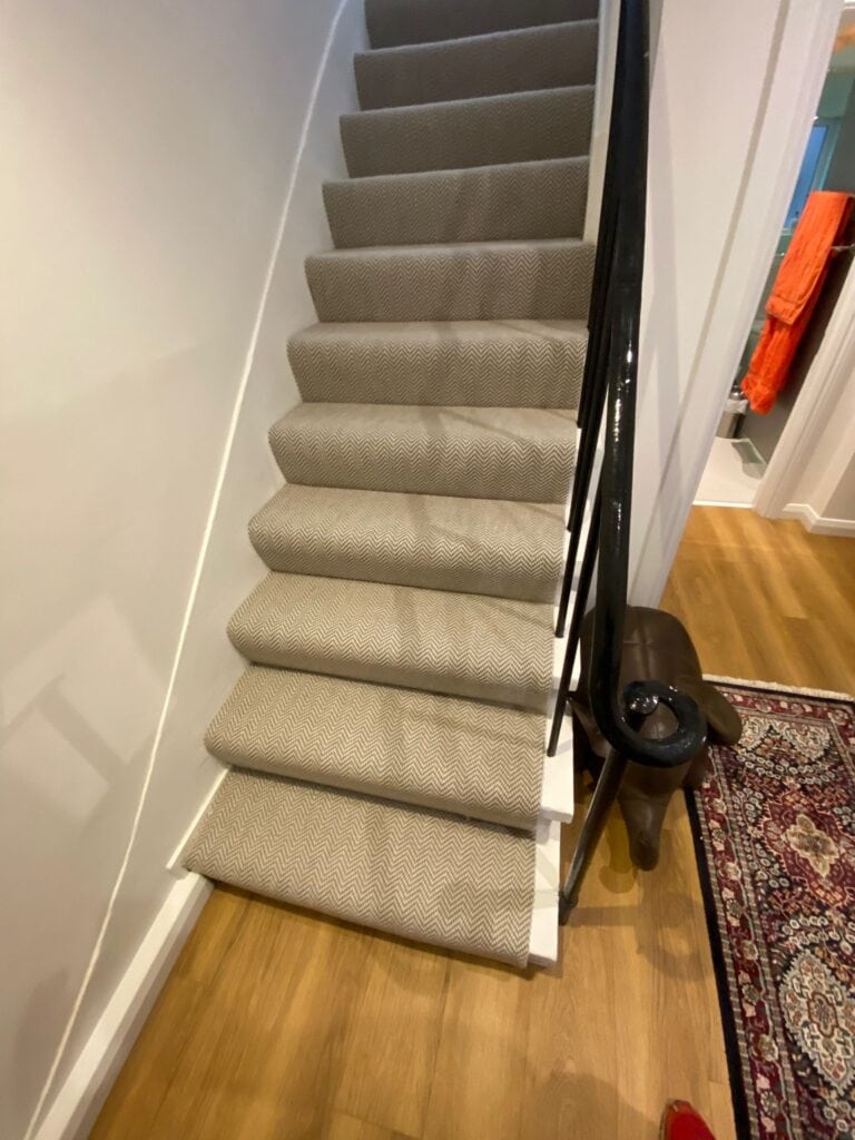 Fibre Carpets Flatweave Classics Herringbone Dapple Installation In Fulham - Carpet - Fulham - Residential