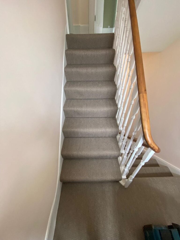 Fibre Carpets Flatweave Classics Herringbone Peat Installation In Notting Hill - Carpet - Notting Hill - Residential