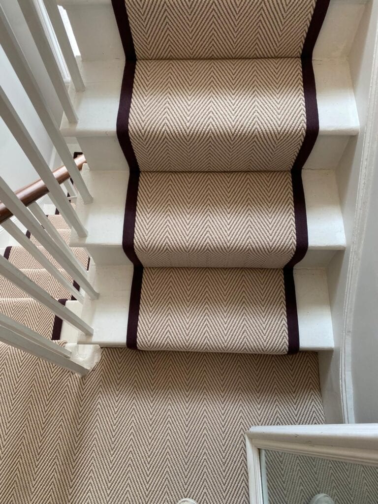 Fibre Carpets Re - Vive Wool - Look Chevron Teak Installation In Mayfair - Carpet - Mayfair - Residential