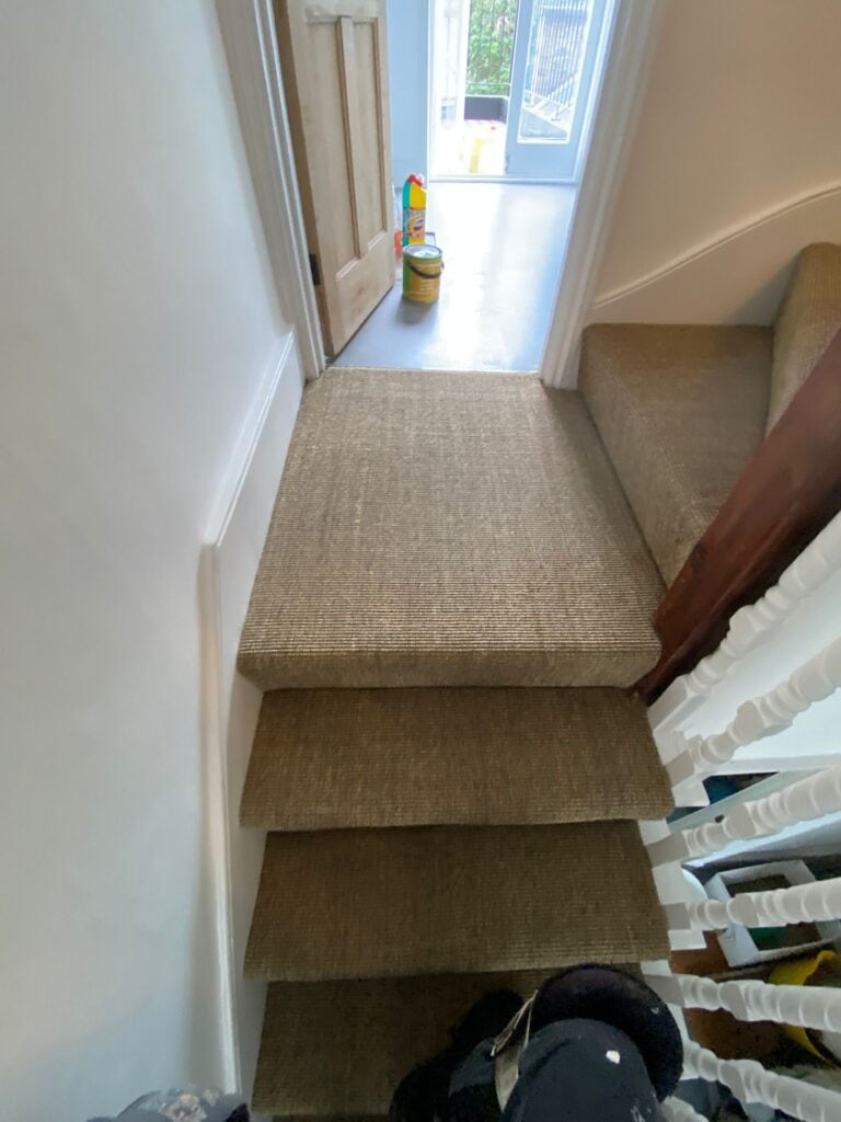 Fibre Carpets Sisal Boucle Cumin Installation In Clapham - Carpet - Clapham - Residential
