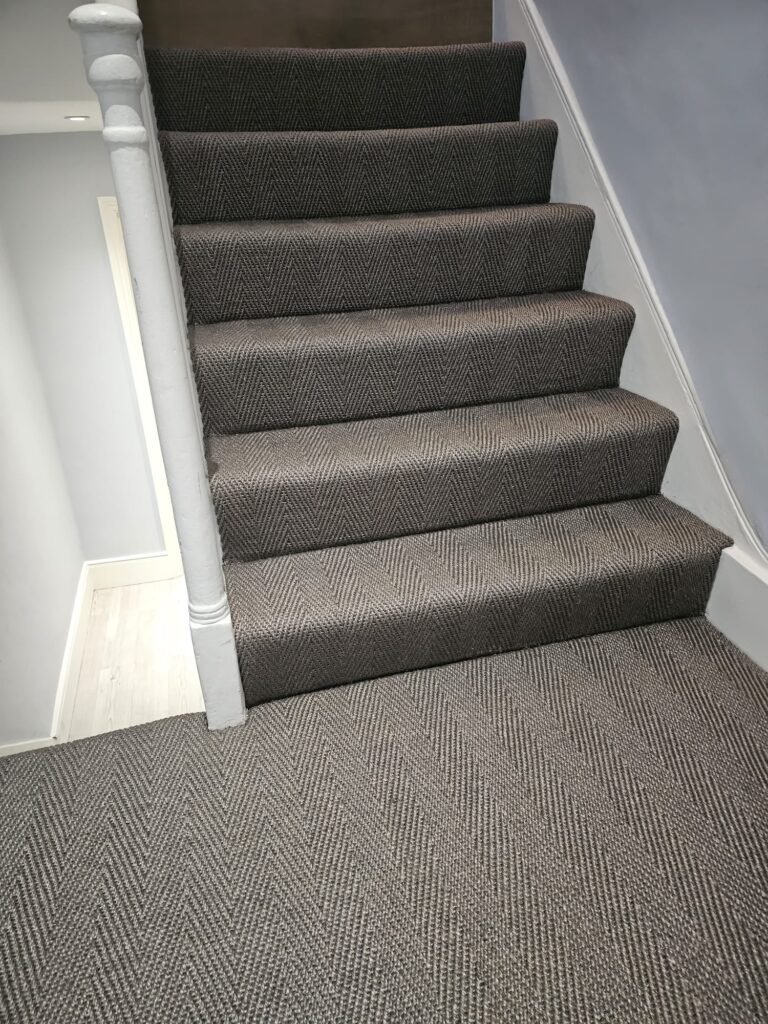 Fibre Carpets Sisal Havannah Titanium Installation In Canary Wharf - Carpet - Canary Wharf - Residential