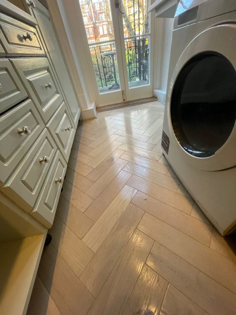 Furlong Flooring Flooring Herringbone Scandic White 14232 Wood Flooring Installation In Acton - Wood Flooring - Acton - Residential