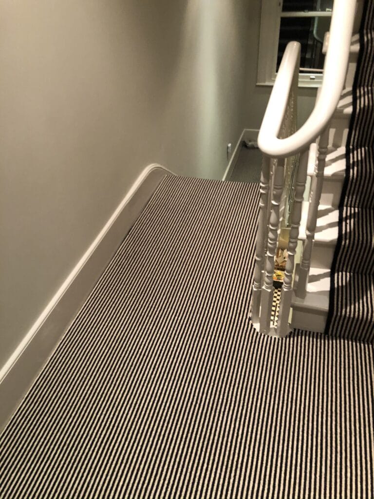 Hugh Mackay Carpets Deco Loop Two Tone Magpie Black & White Stripe Installation In Lambeth - Carpet - Lambeth - Residential